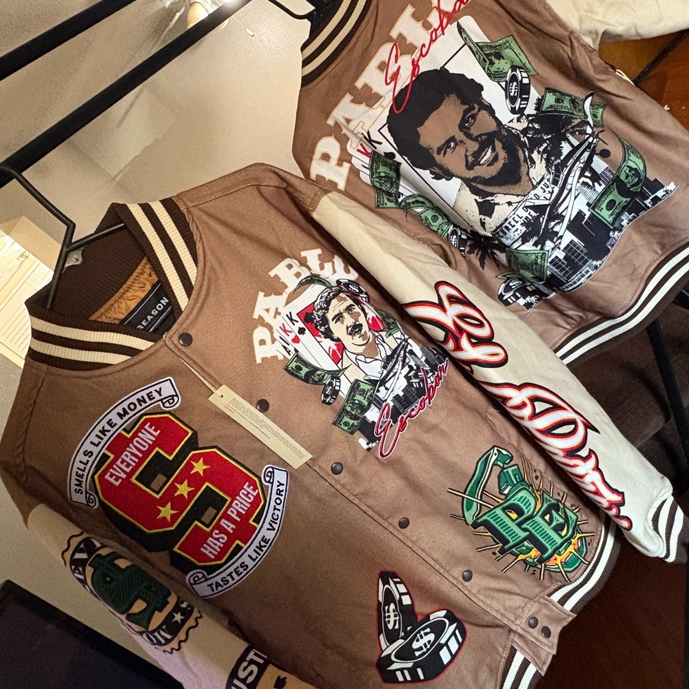 Pablo Escobar Usa Wool Varsity
Jacket